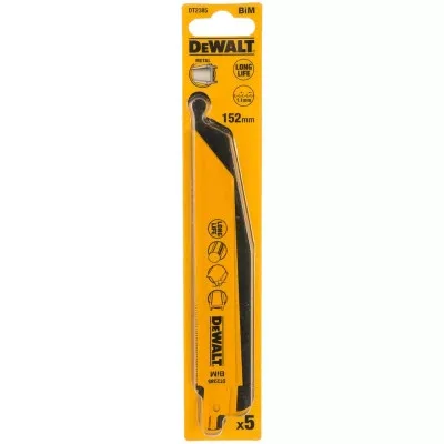 Полотно DeWALT пиляльне біметалеве, чистий пропил, 152 мм, 23 TPI, 5 шт (DT2385)