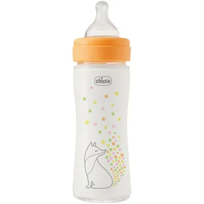Пляшечка для годування Chicco Perfect Easy силіконова, від 0+ міс. повільний потік 240 мл, (20252.10)