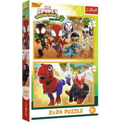 Пазл Trefl Marvel Спайді та динозаври 2х24 елемента (5900511344325)