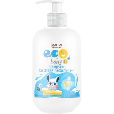 Дитячий шампунь EcoBaby 3+ з екстрактом бавовни й олією льону 500 мл (4820000308687)