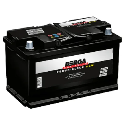 Акумулятор автомобільний Berga Power Block AGM 80Ah Ев (-/+) (800EN) (5809010807502)