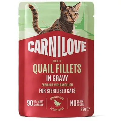 Вологий корм для кішок Carnilove Gravy Quail with Dandelion Sterilised 85 г (8595602584642)