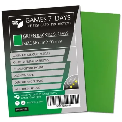 Протектор для карт Games 7 Days 66 х 91 мм, MTG, 80 шт Green (PREMIUM) (GSD-GR6691)