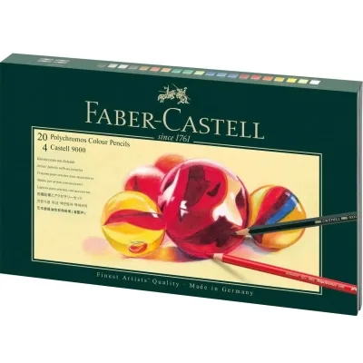 Олівці кольорові Faber-Castell Polychromos 20 кольорів в подарунковій коробці з аксесуарами (210051) (28971)