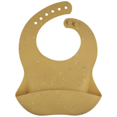 Нагрудничок Canpol babies DOTS силіконовий з кишенькою жовтий (51/029_yel)