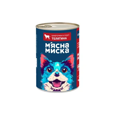 Консерви для собак М'ясна Миска шматочки в соусі з яловичиною 1240 г (4820255192123) (упаковка 6 шт)