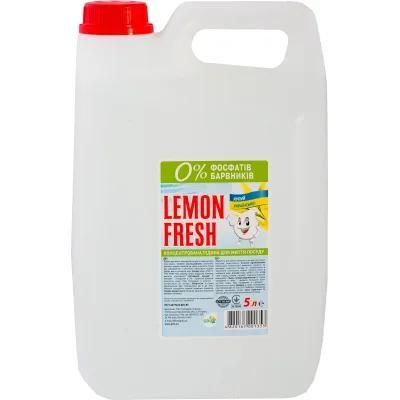Засіб для ручного миття посуду Lemon Fresh Прозорий 5 л (4820167001353)