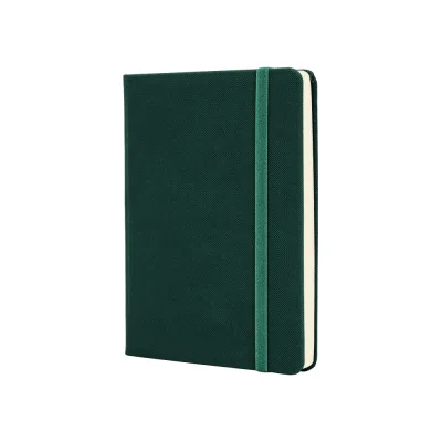 Книга записна Optima А6 SQUARE, тверда обкладинка, гумка, кремовий блок лінія, зелений (O20386-04)