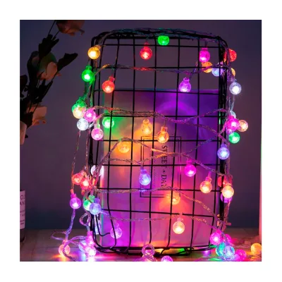 Гірлянда Voltronic Кульки різнокольорові, 40 шт, 6 м., прозора, 220V (GirlMixBall-80LED-10m220)