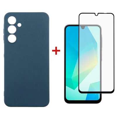 Чохол до мобільного телефона Dengos Samsung Galaxy A16 5G Carbon + glass (Blue) (DG-KM-122)