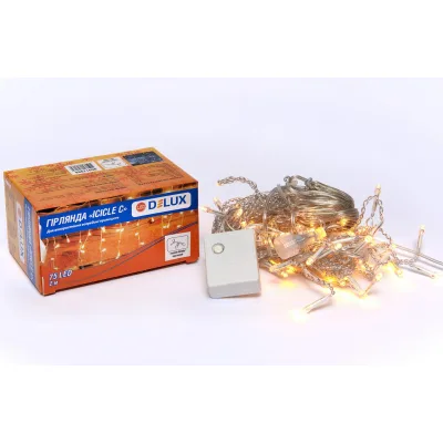 Гірлянда Delux ICICLE С 75LED 2х0.7 м теплий білий/прозорий IP20 (90017986)