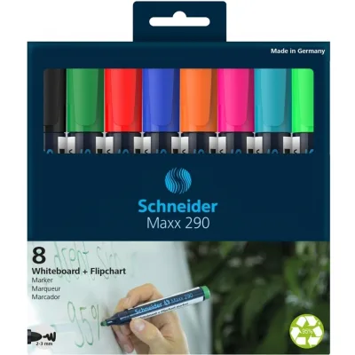 Набір маркерів Schneider 8 маркерів для дошок та фліпчартів MAXX 290 в блістері (S129098)