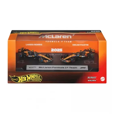 Масштабна модель автомобіля Hot Wheels набір з 2-х колекційних болідів McLaren Lando Norris та Oscar Piastri Formula 1 (JMM91)