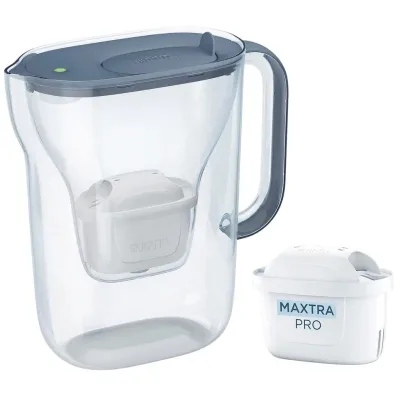 Фільтр-глечик Brita Style Essential MXPro 2.4л + 3 картриджа сіро-блакитний (1058103)