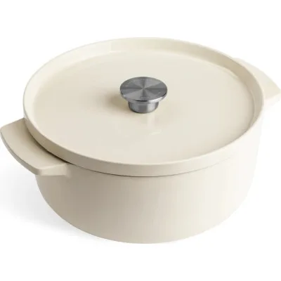 Каструля KitchenAid чавунна з кришкою 5,2 л Мигдалевий крем (CC006059-001)