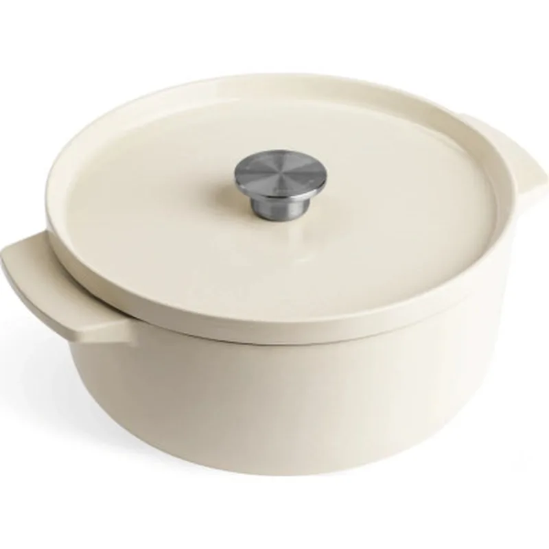 Каструля KitchenAid чавунна з кришкою 5,2 л Мигдалевий крем (CC006059-001)