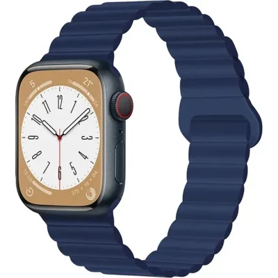 Ремінець до смарт-годинника Drobak Silicone Magnetic Link для Apple Watch All Series Ultra 2 49/45/44/42mm Midnight blue (898927)