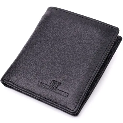 Гаманець ST Leather З натуральної шкіри Чорний (19466)