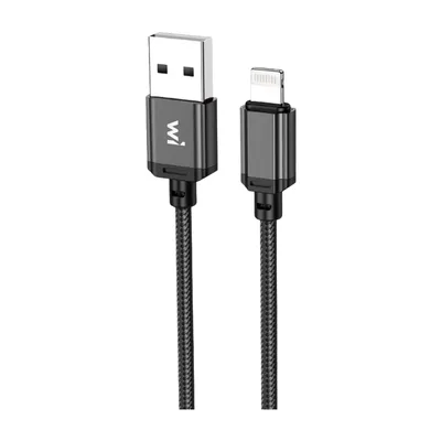 Дата кабель USB 2.0 AM to Lightning 1.0m nylon black Wibrand (WI.DC/CO1B-UL)