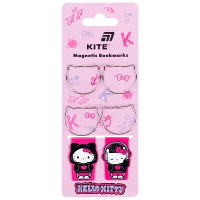 Закладки для книг Kite набір магнітних закладок з фігурними скріпками Hello Kitty (HK26-495)