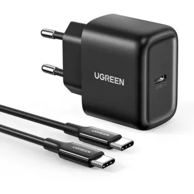 Зарядний пристрій Ugreen USB-C PD25W + cable USB-C to USB-C 2.0m CD250 black (50581)