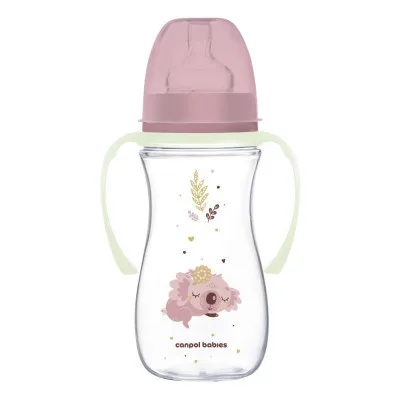 Пляшечка для годування Canpol babies Easystart Sleepy Koala 300 мл рожева (35/238_pin)