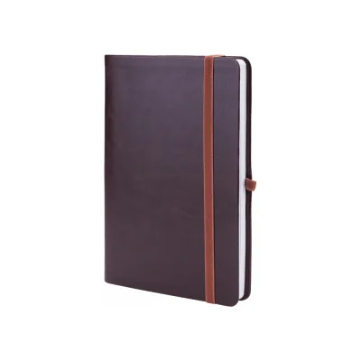 Книга записна Optima А5 NEBRASKA, м’яка обкладинка, гумка, білий блок лінія, темно-коричневий (O20124-43)