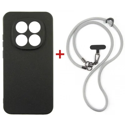 Чохол до мобільного телефона Dengos Case + Cross-body Strap Xiaomi Redmi Note 15 Pro 5G Black+Grey (DG-KM-CCRB-41)