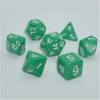 Набір кубиків для настільних ігор Games 7 Days Pearl 7 Dice Set - Green (g7dpearl16)