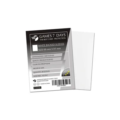 Протектор для карт Games 7 Days 66 х 91 мм, MTG, 80 шт White (PREMIUM) (GSD-WH6691)