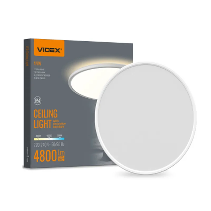 Світильник Videx DL5R 44W 3000K-4000K-5000K White (VL-DL5R-44CW)