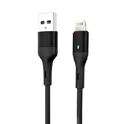 Кабель SkyDolphin S06L LED Smart Power USB - Lightning (M/M), 1 м, Black (USB-000554)