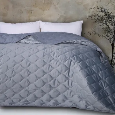 Покривало MirSon №5052 Velor charm Dark grey 180х210 см (2200008376901)