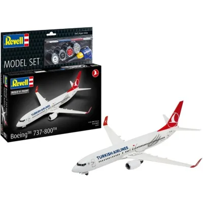 Збірна модель Revell набір Літак Boeing 737-800 "Turkish Airlines", рівень 4, 1:144 (RVL-63772)