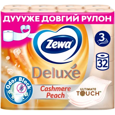 Туалетний папір Zewa Deluxe Персик 3 шари 32 рулони (7322542544631)