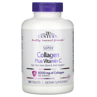 Вітамін 21st Century Супер Колаген із вітаміном C, 6000 мг, Super Collagen Plus Vitamin C, 180 (CEN-22424)