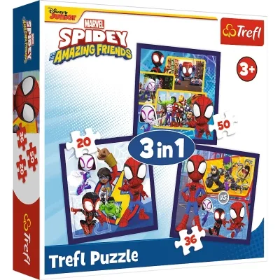 Пазл Trefl Marvel Команда Спайді та динозаври 3 в 1 (5900511348927)