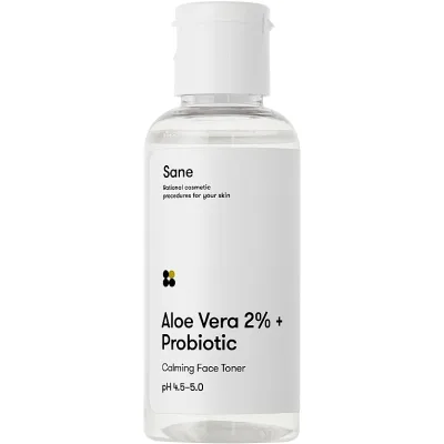 Тонік для обличчя Sane Aloe Vera 2% + Probiotic Calming Face Toner Заспокійливий 50 мл (4820266831271)