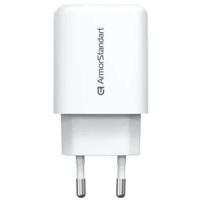 Зарядний пристрій Armorstandart 1xUSB-C + 1xUSB 20W GaN white (ARM89531)
