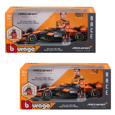 Масштабна модель автомобіля Bburago Автомодель з фігуркою - McLaren MCL38, 1:24 (18-28040)