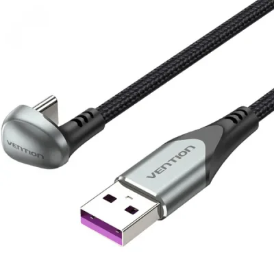 Дата кабель USB 2.0 AM to USB-C 1.5m 66W 180° U-Shaped aluminum alloy Vention (COHHG)