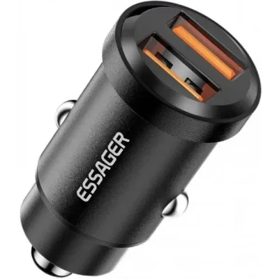 Зарядний пристрій Essager 2xUSB 30W black (ECC2A-TL01)