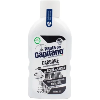 Ополіскувач для порожнини рота Pasta del Capitano Charcoal Carbone Mouthwash З активованим вугіллям 400 мл (8002140033001)