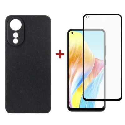 Чохол до мобільного телефона Dengos Kit for OPPO A78 4g case + glass (Black) (DG-KM-03)