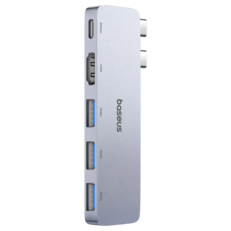 Концентратор Baseus USB-C 5-in-1 3xUSB 3.0 + 1xUSB-C 40Gbps + 1xHDMI 4K30Hz gray (B00052801811-04)