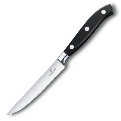 Кухонний ніж Victorinox Grand Maitre TomatoSteak 12 см Serrated Black (7.7203.12WG)