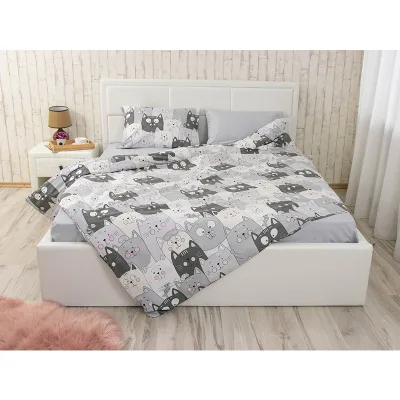 Постільна білизна Руно Grey Cat бязь набивна євро (845.114Б_Grey Cat)