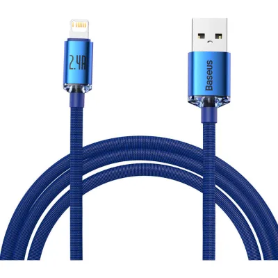 Дата кабель USB 2.0 AM to Lightning 2.0m 2.4A blue Baseus (CAJY000103)