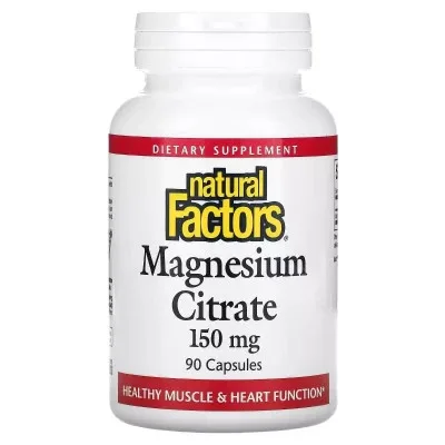 Вітамін Natural Factors Магній цитрат, 150 мг, Magnesium Citrate, 90 капсул (NFS-01652)