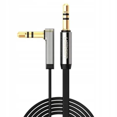 Кабель мультимедійний 3.5mm M to 3.5mm M 2.0m 90° corner black Ugreen (UGR-10599)